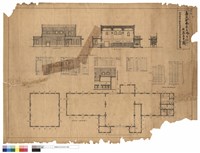 子：側面圖（南）橫斷面圖。建具符號圖及建具符號表其他。右側面圖。橫斷面圖。玄關側面圖。出入口窗其他建具表。出札室一部縱斷面圖。破損上金物詳細圖。窗戶號表。藏品圖，第1張