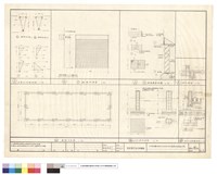基礎平面圖、C.F.R.C基柱及地坪伸縮縫及磚砌台及明溝及鋼百葉窗及鐵捲門及主架及桁梁及踏步詳圖藏品圖，第1張