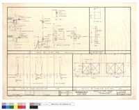 PLAN OF DOUBLE WING SWING GATE , ELEVATION OF DOUBLE WING SWING GATE , DETAIL FOR SWING , THE REINFORCEMENT OF POST藏品圖，第1張