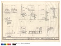 床及床頭櫃立面.1/10,1/3,A.B.C型書桌立面.1/6藏品圖，第1張