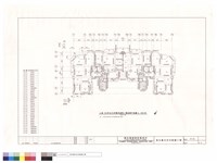 乙棟55坪及45坪雙併連棟二層結構平面圖藏品圖，第1張