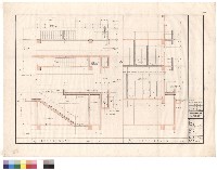 樓梯C平面剖面及陰井 一、二層廁所立面及牆剖面藏品圖，第1張
