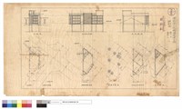 正面及右側展開及左側視及Ⅰ樓現有及增建二樓及基礎平面、天花及床版伏圖藏品圖，第1張