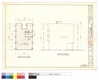 屋頂突出平面圖、側面(東向)立視圖藏品圖，第1張