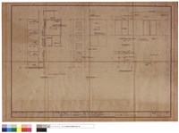 手術房平面、手術房平頂平面、無影燈具基礎台剖面、平面藏品圖，第1張