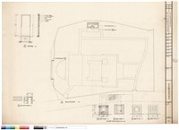 整修平面示意、庭園燈詳圖、廁所門詳圖藏品圖，第1張