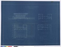 FRONT ELEVATION、GROUND FLOOR PLAN、SECOND FLOON PALN、BASEMENT FLOOR PLAN 藏品圖，第1張