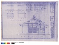 拜殿右側面圖、奉獻箱詳細圖藏品圖，第1張