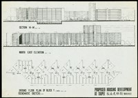 SECTION M-M/NORTH EAST ELEVATION/GROUND FLOOR PLAN OF BLOCK1(SHOPS)藏品圖，第1張