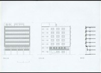 南向立面、北向立面、牆剖面藏品圖，第1張