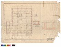 基礎地下滲水流向平面圖  平面圖  埋管處鋼筋補強圖  藏品圖，第1張