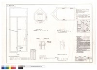 機械室升降路及機坑剖面圖 、乘場門立面圖、機械室出入口門立面圖、機械室平面圖、升降路平面圖藏品圖，第1張