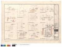 停車欄、佈告欄平面及剖面詳圖、燈座詳圖、天窗詳圖藏品圖，第1張