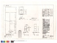 鋼索式升降梯、機械室升降路及機坑剖面圖、升降路及機械室平面圖、乘場門及機械室出入口門立面圖、電梯規格表藏品圖，第1張