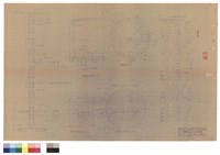 基礎平面鋼筋圖、柱樑及基礎斷面鋼筋圖、水櫃斷面鋼筋圖、水櫃底版平面鋼筋圖、頂蓋平面鋼筋圖、30公噸水塔鋼筋表藏品圖，第1張