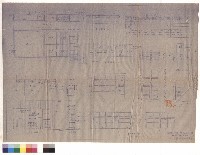 黑板大樣圖、化糞池平面圖、教室壁櫥、走廊欄杆大樣、B-B剖面、欄杆斷面藏品圖，第1張