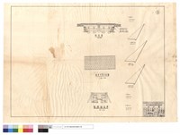 側面圖、橋面木架平面圖、橋墩斷面圖藏品圖，第1張