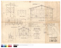 廁所平,A~C,剖面圖、浴廚室平,正面圖、工棚平,正背面圖藏品圖，第1張