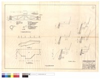 橋名牌柱及橋欄修復示意、平,正面展開圖、新建三明治式駁坎、斷面圖藏品圖，第1張