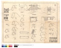 原木擋牆詳細圖、平,正面圖、B-B,A-A剖面圖藏品圖，第1張