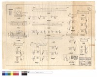 涵管埋設樁號、B-B,A-A剖面圖、平,正面圖、橫斷面圖、施工說明藏品圖，第1張