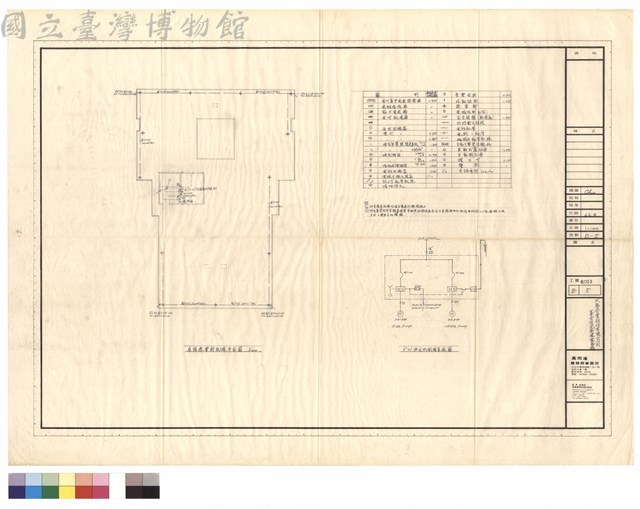 屋頂避雷針配線平面圖 PW抽水機配線單線圖藏品圖，第1張