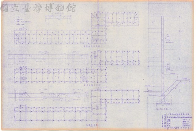 第三號辦公廳 結構平面圖及樑詳圖藏品圖，第1張