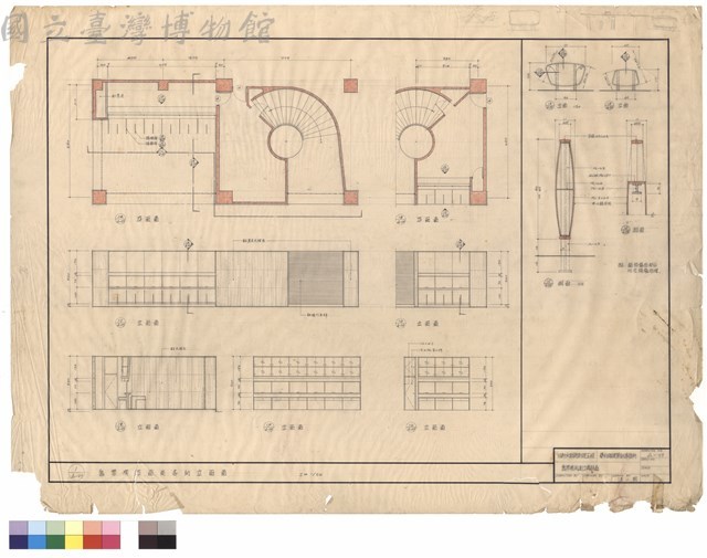 售票房平面及各向立面圖藏品圖，第1張