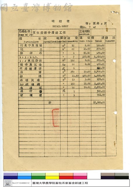 明細表藏品圖，第1張