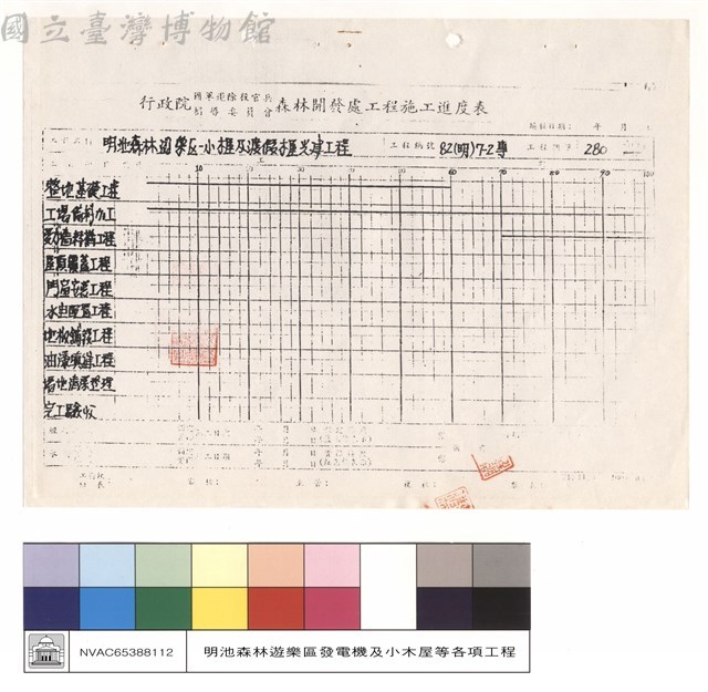 工程施工進度表藏品圖，第1張