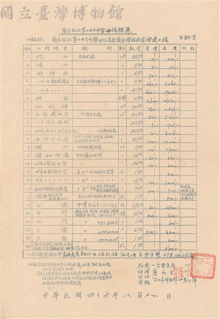 工程標單藏品圖，第1張