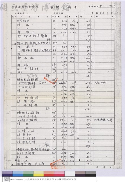 單價分析表藏品圖，第1張