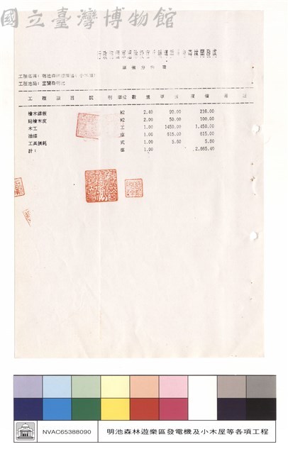 單價分析表藏品圖，第1張