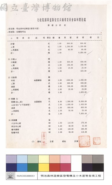 單價分析表藏品圖，第1張