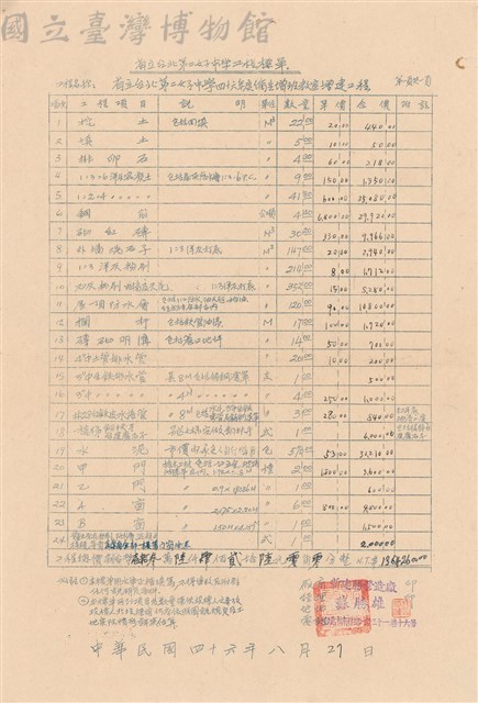 工程標單藏品圖，第1張