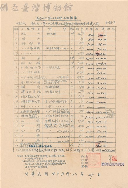 工程標單藏品圖，第1張