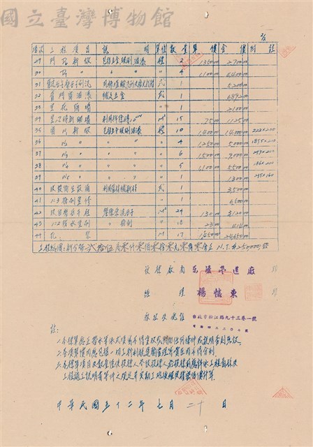 工程投標單藏品圖，第1張