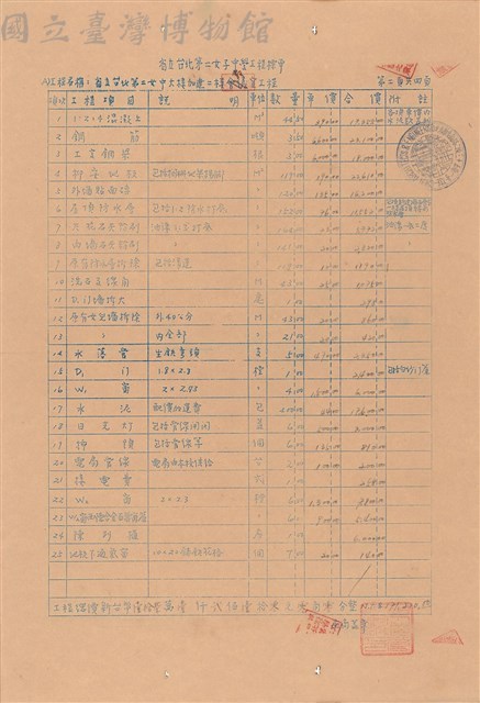 工程標單藏品圖，第1張