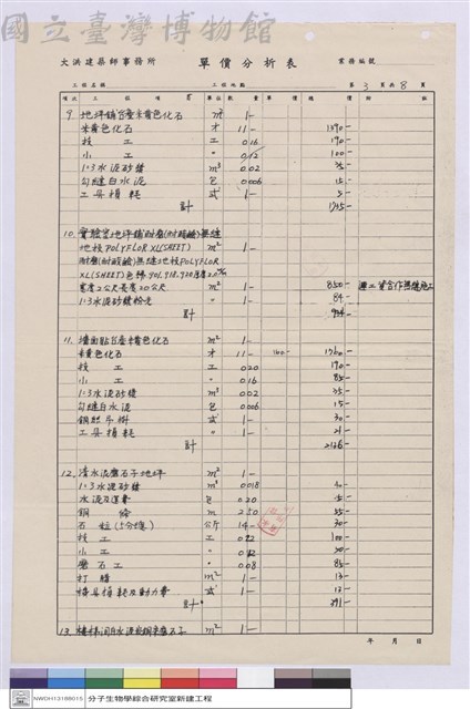 單價分析表藏品圖，第1張