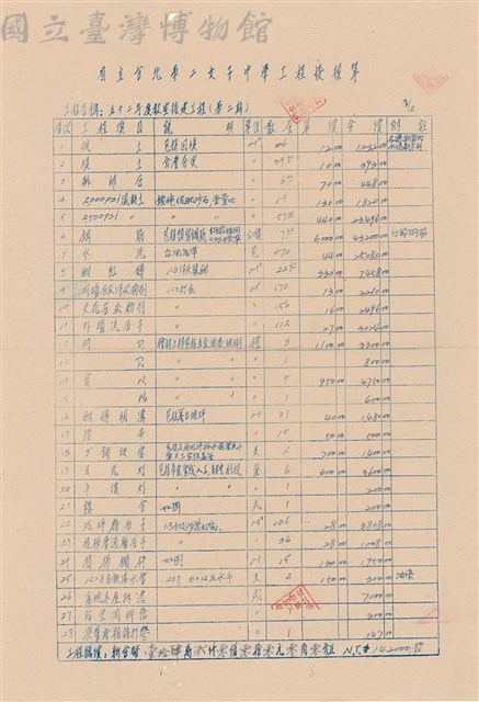 工程投標單藏品圖，第1張