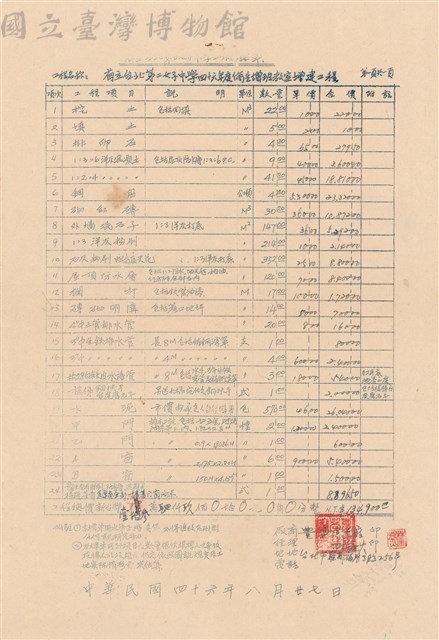 工程標單藏品圖，第1張