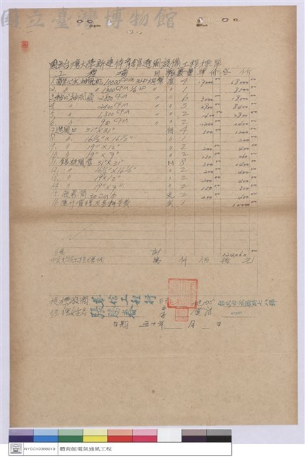 工程標單藏品圖，第1張