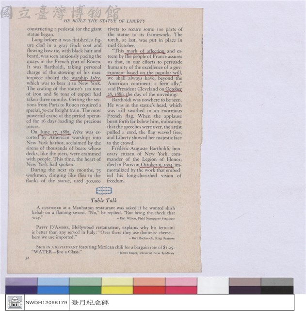 He built the Statue of Liberty藏品圖，第1張