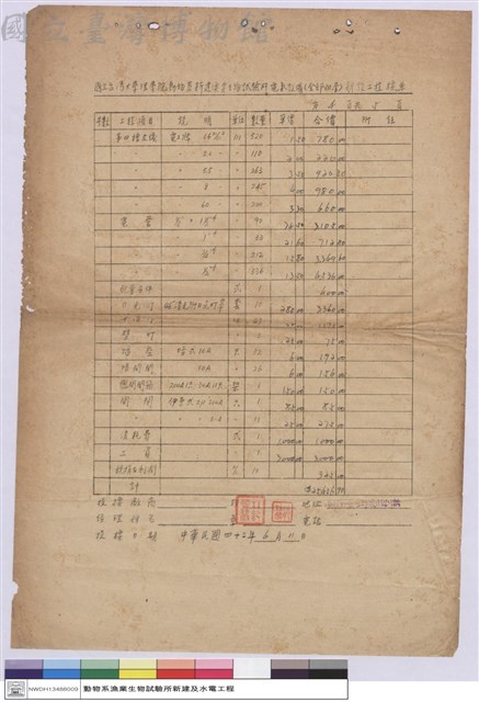 工程標單藏品圖，第1張