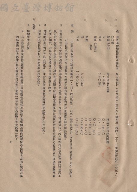混凝土工程，Ⅲ混凝土成份及稠度b(5)~Ⅴ混凝土，p.7藏品圖，第1張