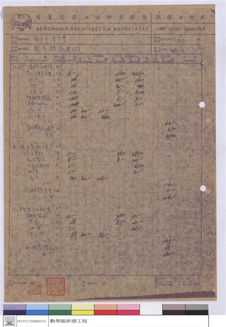 單價分析表藏品圖，第1張