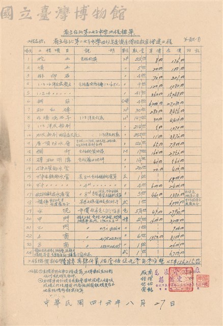 工程標單藏品圖，第1張