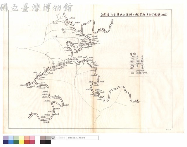 立霧溪70年度水土保持工程實施平面示意圖(北區)藏品圖，第1張