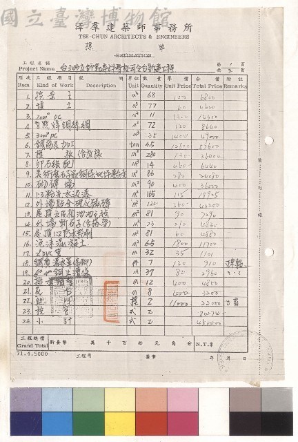 台北市立師範專科學校司令台新建工程，第一頁藏品圖，第1張