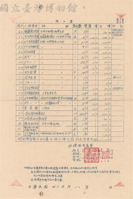 工程標單藏品圖，第1張